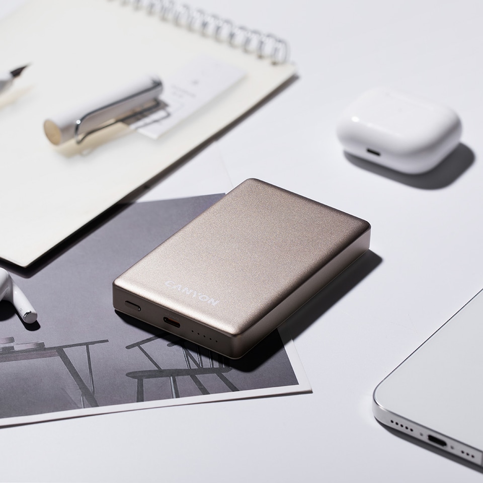 image 1 of Canyon Power Bank Magsafe Oncharge-510 10000 Mah Beige