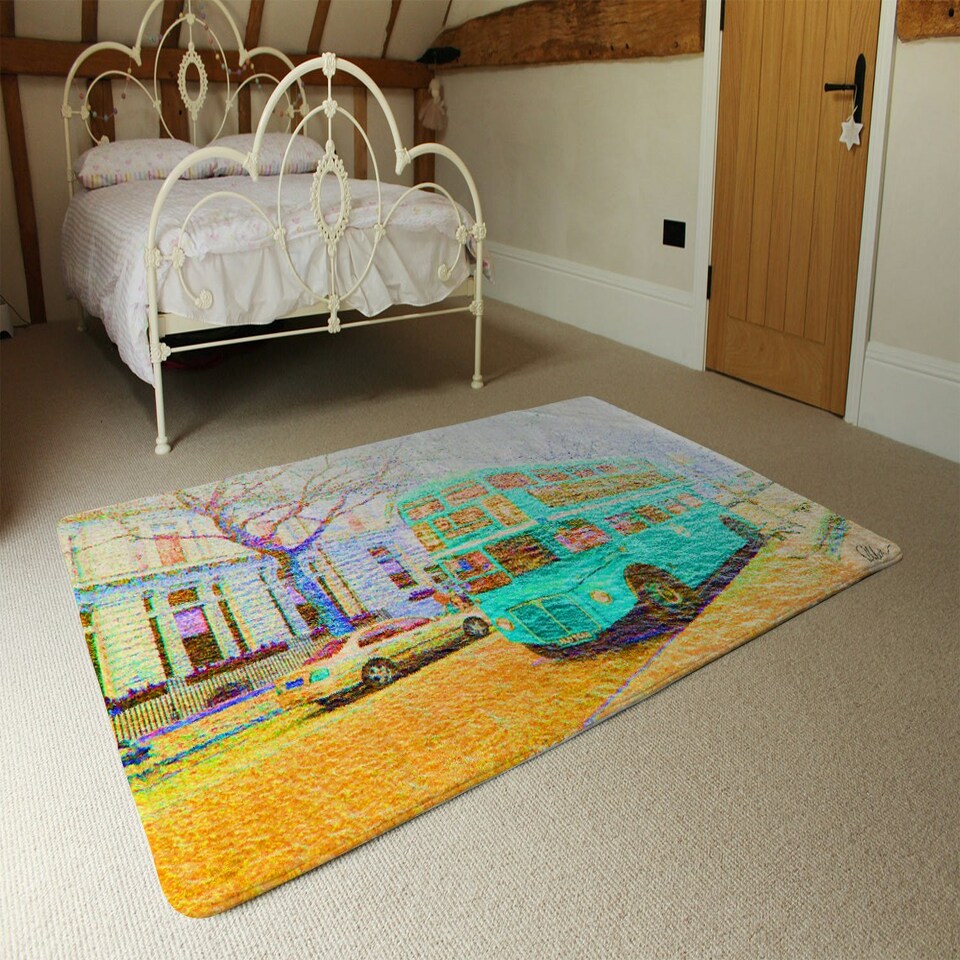 image 1 of London bus green front (Rug) Green | XL: 160x230cm