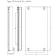 image 3 of 1800mm (H) x 400mm (W) - White Vertical Flat - Type 20 - Radiator (Madrid) - Double Panel - (1.8m x 0.4m) - Depth 72.5mm