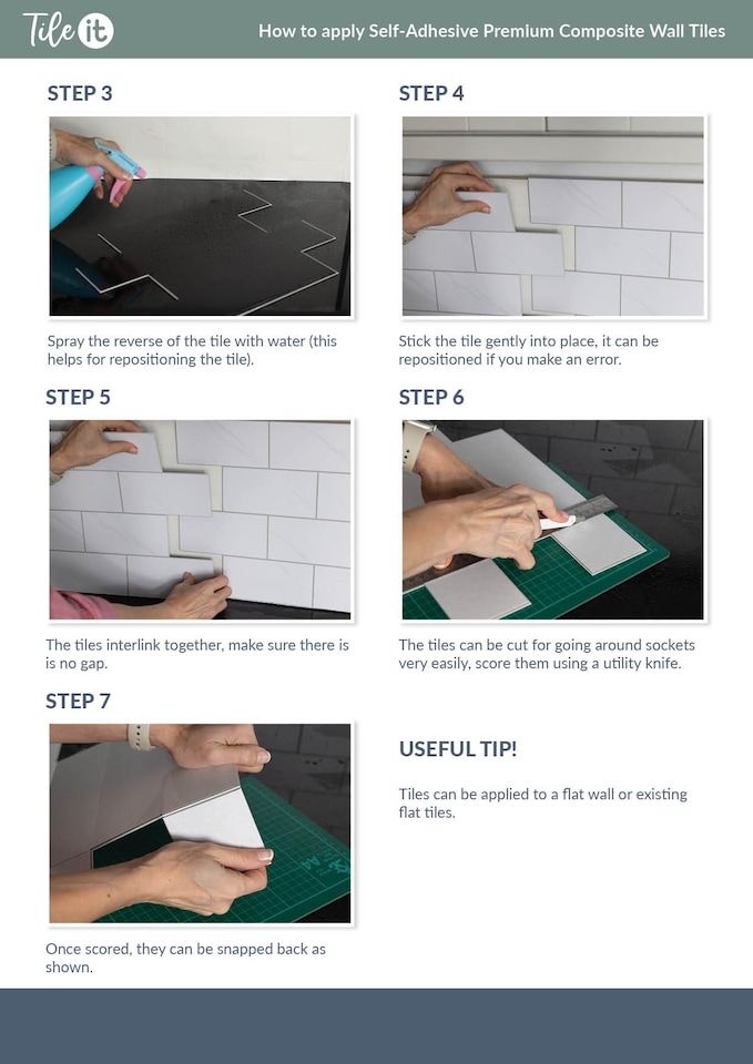 image 1 of d-c-fix Herringbone 29.6 x 25.3cm Premium Self Adhesive Composite Wall Tile | Pack 5