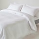 image 4 of Homescapes White Egyptian Cotton Satin Stripe Fitted Sheet 330 TC, Double | White | Double
