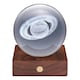 image 1 of Gingko Design Amber Crystal Light 3D Saturn with Wooden Walnut Base - Large | Multi