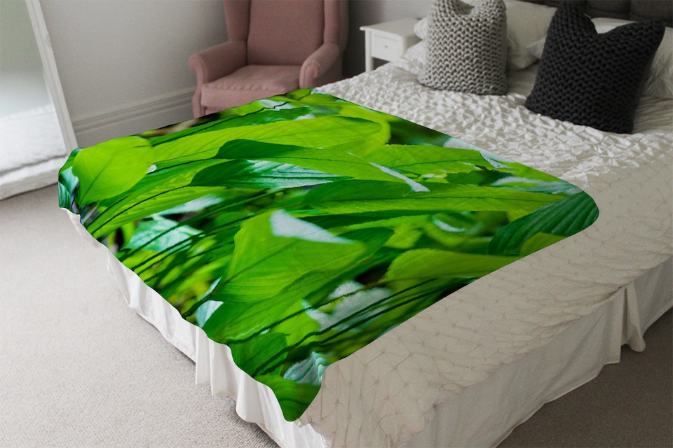 image 1 of Green leaf background abstract of nature Designer Blanket | Multi