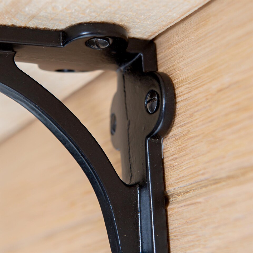 image 1 of Hammer & Tongs Curved Iron Shelf Bracket - D100mm - Black