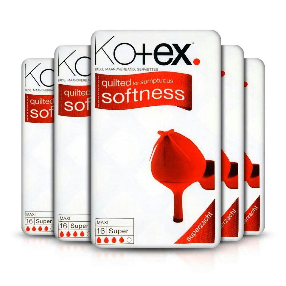 image 1 of Kotex Maxi Super 16 Sanitary Pads - Pack of 5