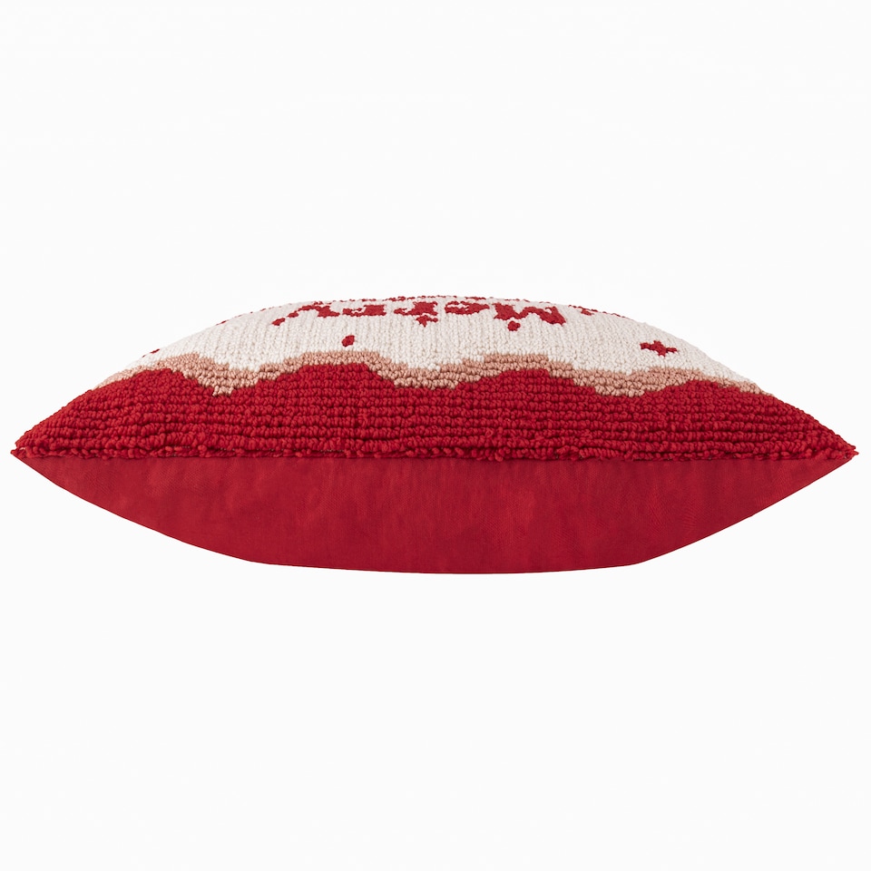 image 1 of Furn Candy Merry Christmas Tufted Cushion | Red | Red/White