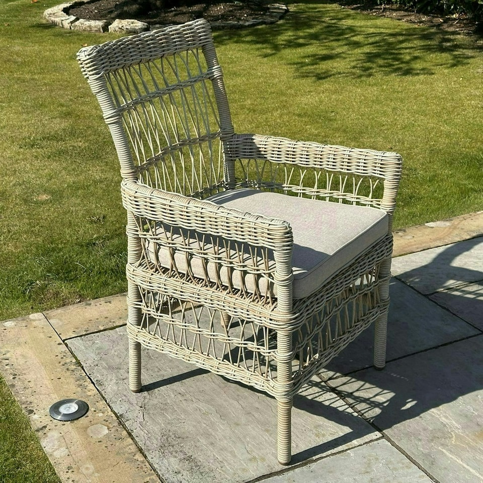 image 1 of Provence Collection Outdoor Dining Chair - Metal - L94 x W62 x H69 cm - Beige