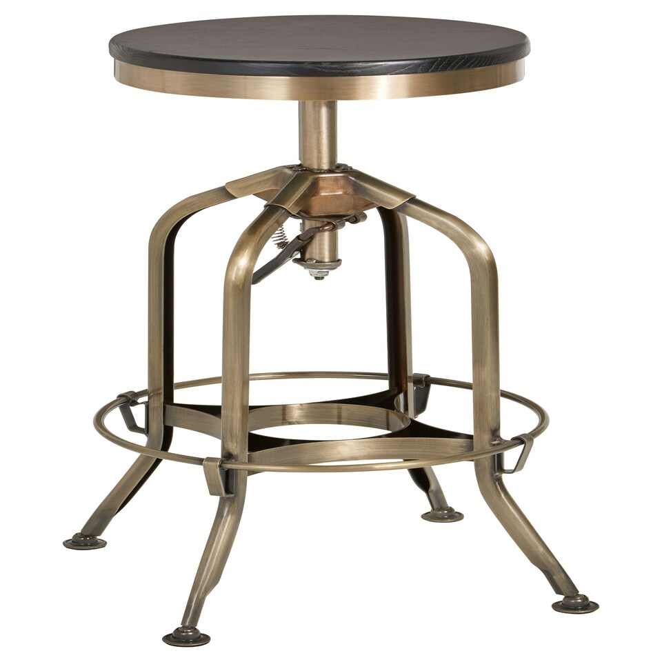 image 1 of Gator Ash Wood Seat Metallic Stool Gold