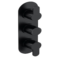 Pride Concealed Round Triple Thermostatic Shower Valve 280mm, Black | Black | Matt Black | 1