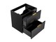 image 1 of Bathroom Vanity Unit Black Wall Drawer Cabinet 600mm Floating Ribbed Modern Furniture - Adel