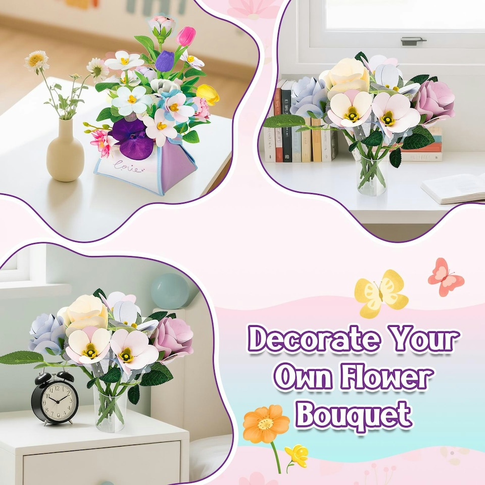 image 1 of Fabulous Flowers DIY Kit for Kids – Build Your Own Bouquet with Water-Reveal Magic Pen