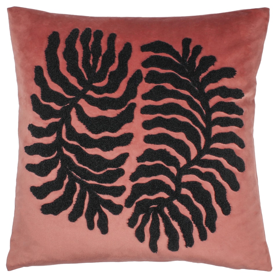 image 1 of Furn Maldive Botanical Velvet Tufted Cushion, Rustic Brown, 45 x 45cm