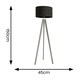 image 2 of ValueLights Jackson Grey Wood Tripod Floor Lamp with Black Fabric Lamp Shade