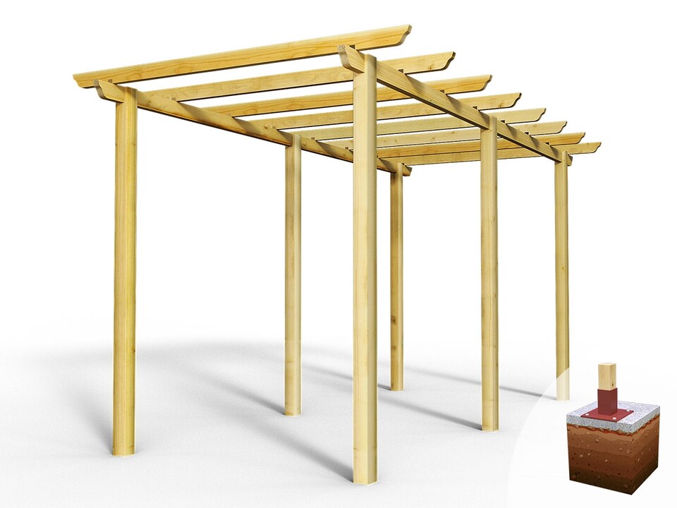 image 1 of eDecks Royal Walkway Garden Pergola w/ Steel Spikes 2.7m - 2.4x4.8m
