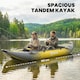 image 5 of Outsunny 2.5' Inflatable Kayak 2-person Sit on Canoe with Paddles | Grey | Yellow, Grey | 381 x 94 x 40 cm