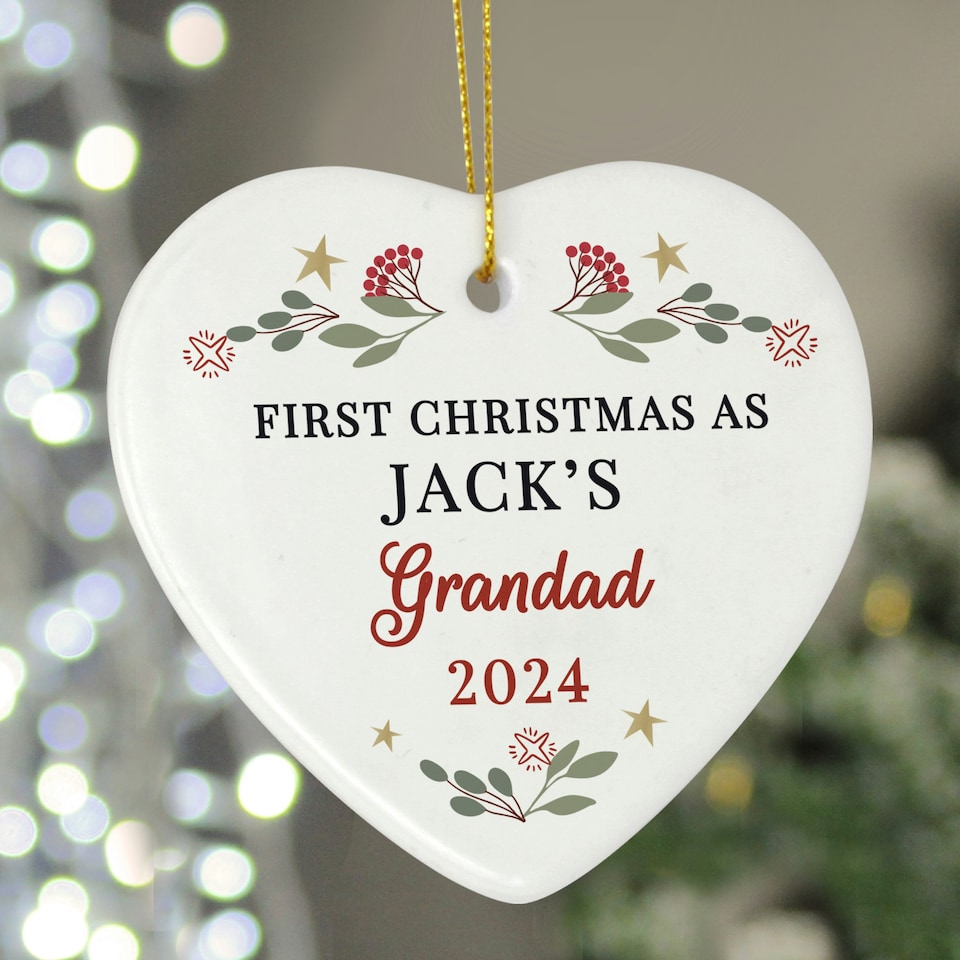 image 1 of Personalised First Christmas As Grandparents Tree Decoration