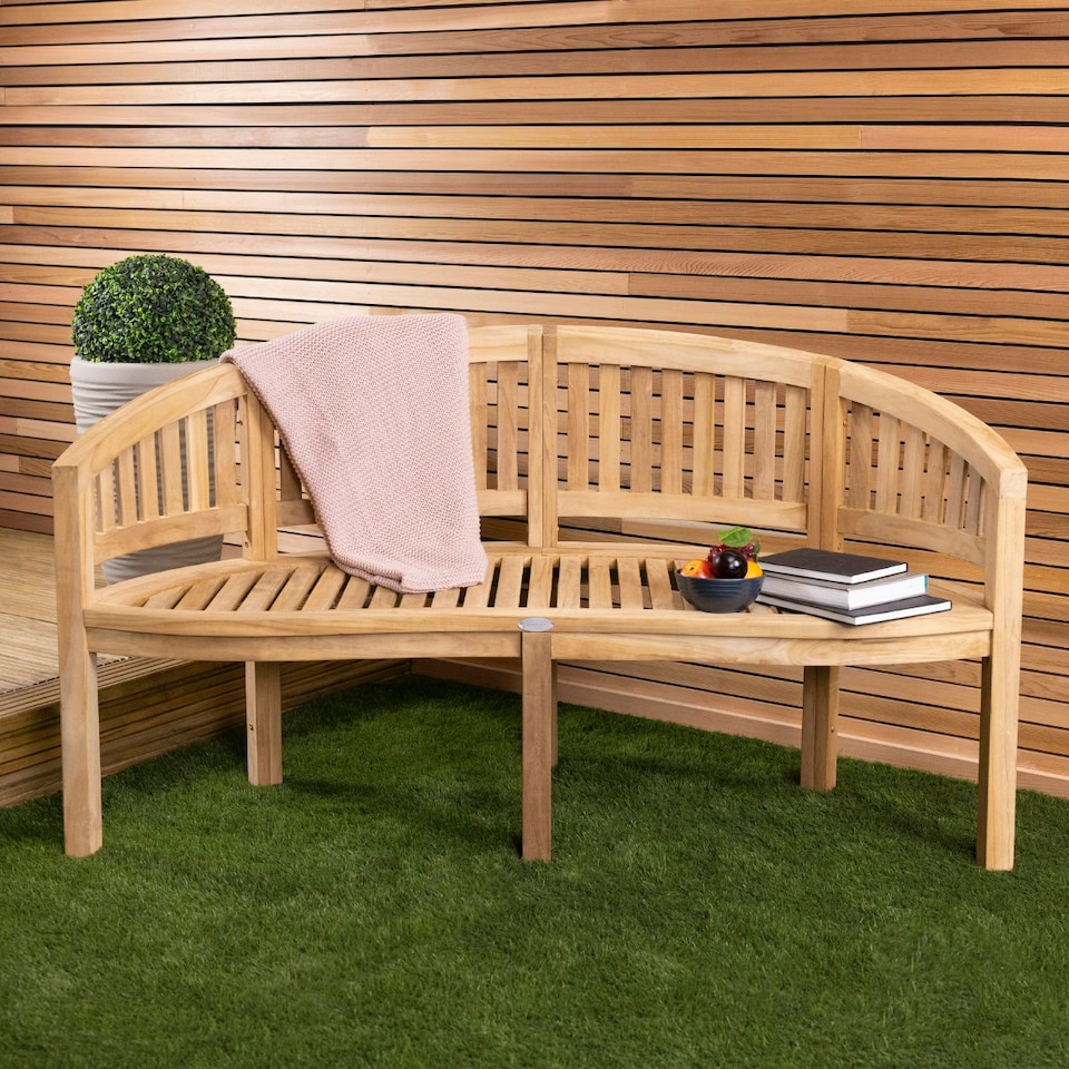 image 1 of Charles Bentley Solid Wooden Teak Garden Outdoor San Diego Bench 5.2Ft 3 Seater