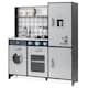 image 1 of COSTWAY Pretend Play Kitchen Kids Wooden Toy Set Kitchen Accessory Playset Grey