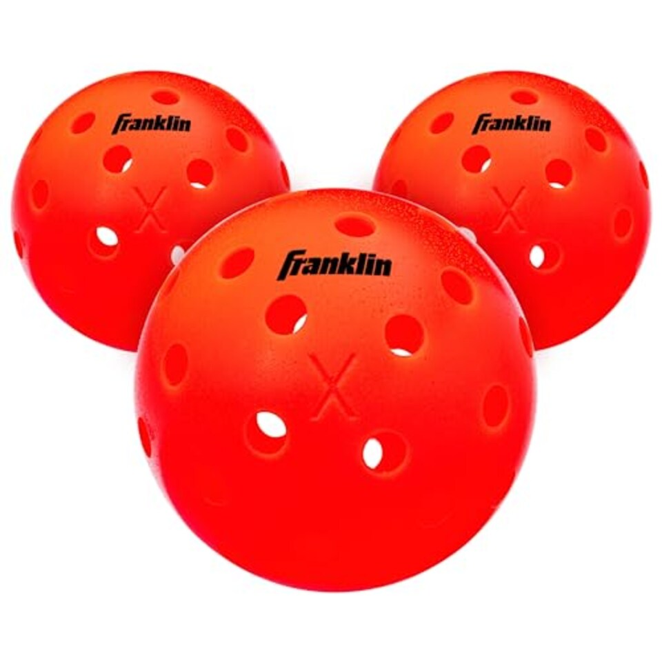 image 1 of Franklin Sports Outdoor Pickleballs - X-40 Pickleball Balls - USA Pickleball (Usapa) Approved - 3 Pack Outside Pickleballs - Ember - Us Open Ball