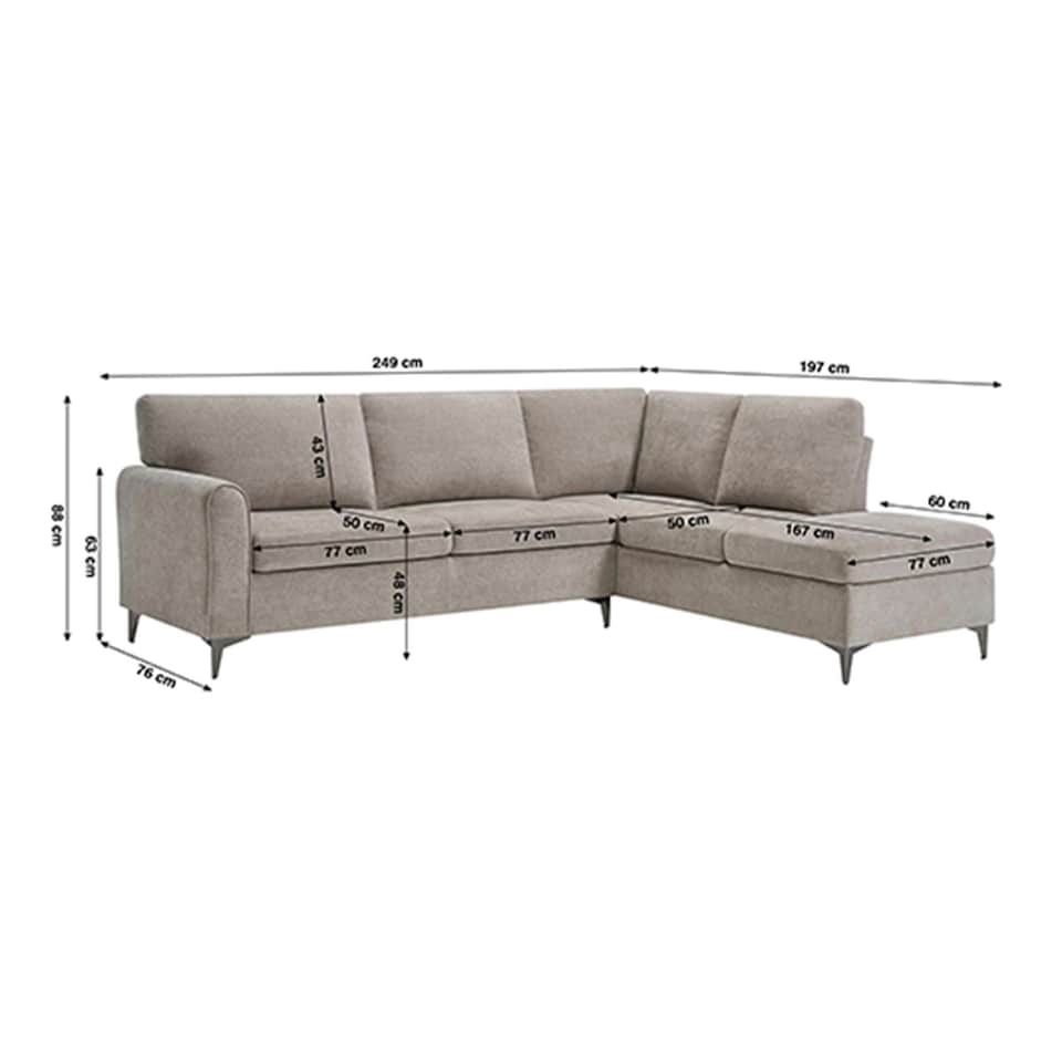 image 1 of Roma 4 Seater Fabric Corner Sofa Cream | Sand