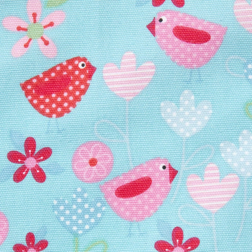 image 1 of Homescapes Birds and Flowers Pink Cotton Apron