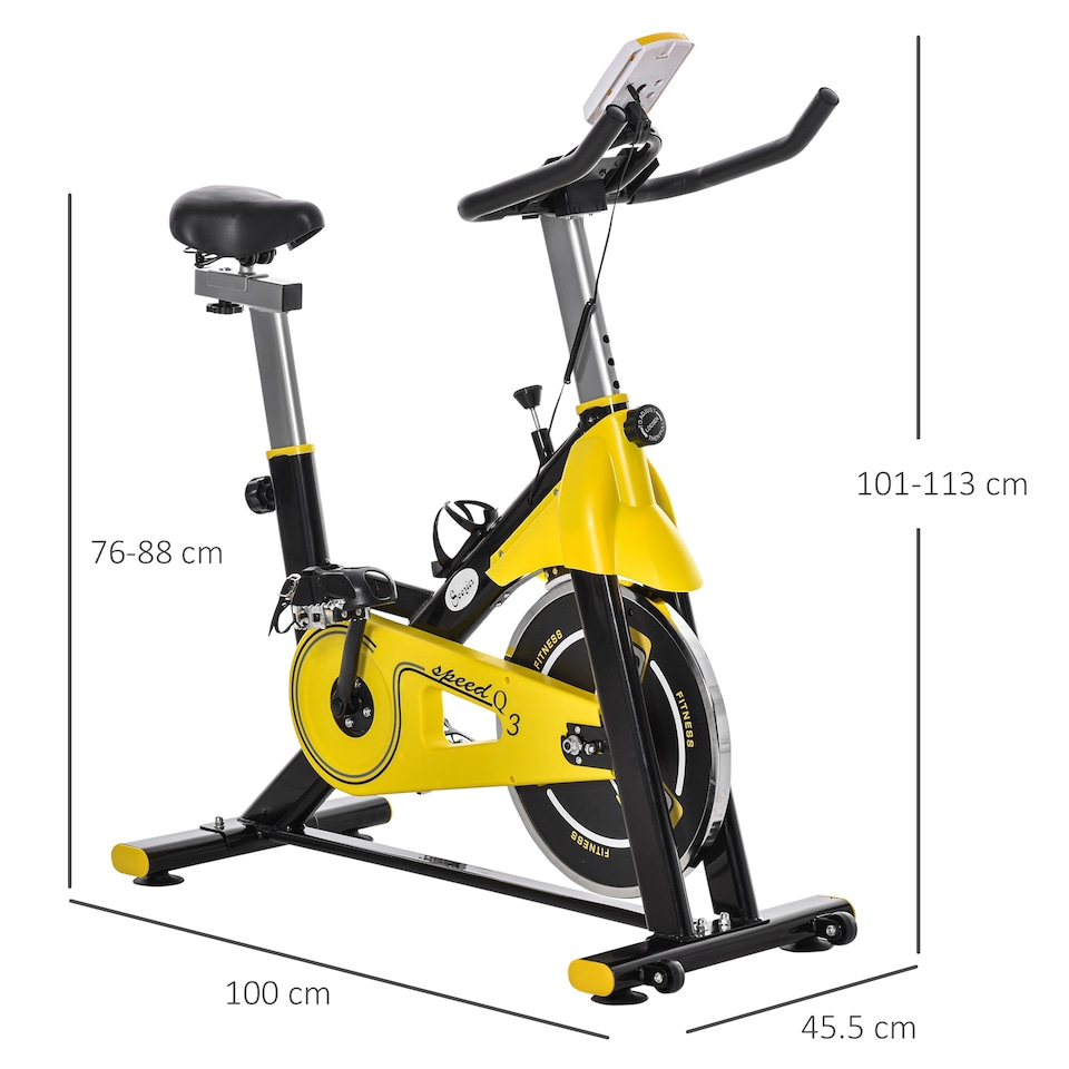 image 1 of HOMCOM Exercise Bike with 6kg Flywheel Belt Drive, Adjustable Resistance