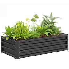 Outsunny Raised Garden Bed Elevated Planter Box for Flowers Grey