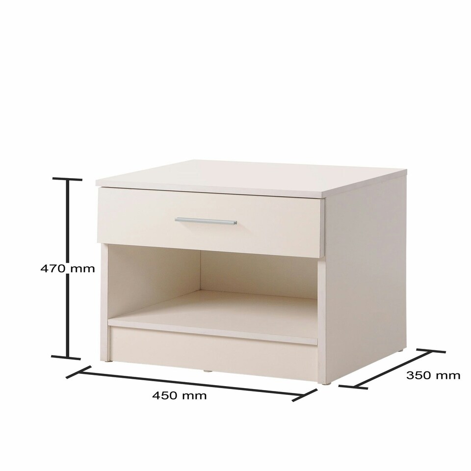 image 1 of Rio Costa Nightstand with 1 Drawer White Finish