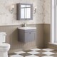image 2 of Balterley Swynnerton Traditional 1 Drawer Wall Hung Vanity Unit with Thin Edge Basin, Satin Grey, 500mm