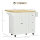 image 7 of HOMCOM Drop-Leaf Kitchen Island on Wheels Utility Storage Cart with Drawers
