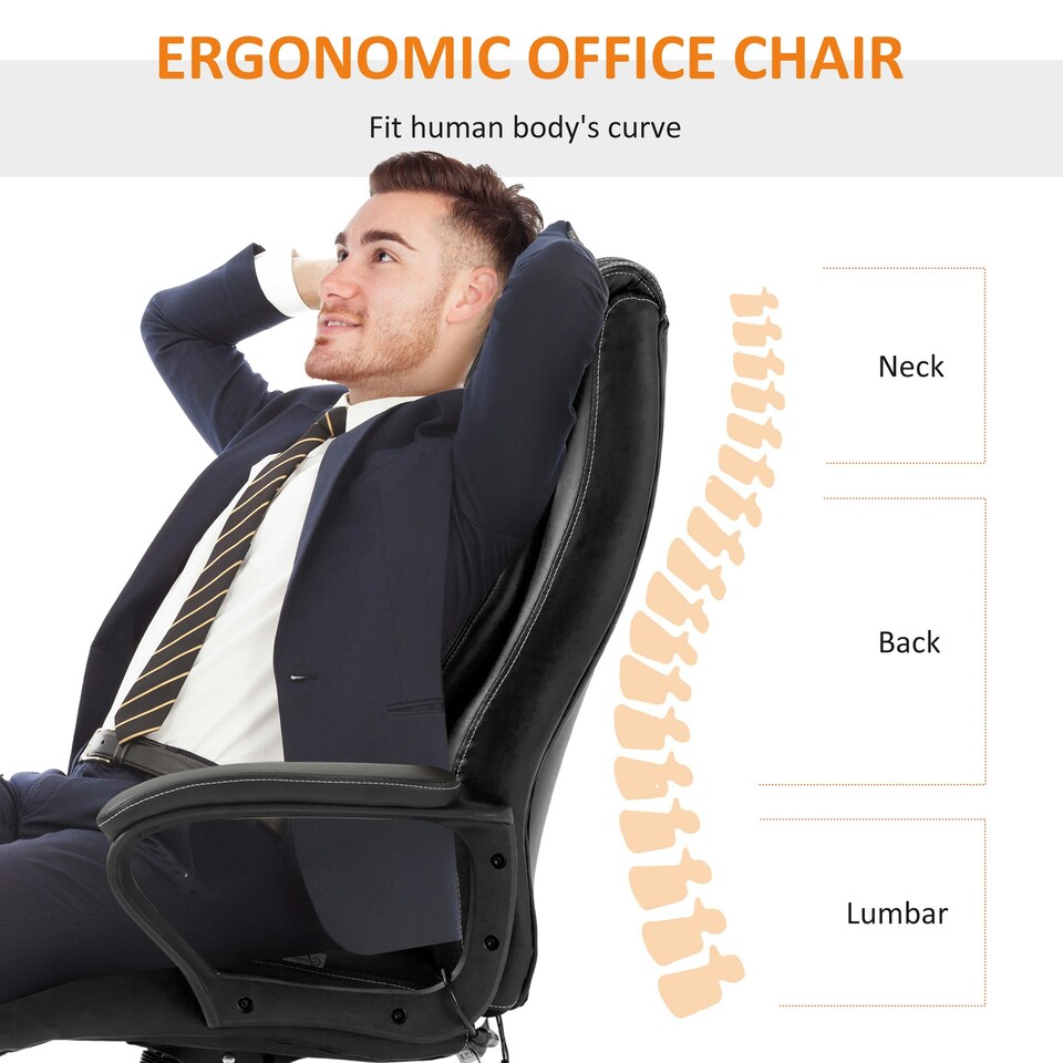 image 1 of Vinsetto High Back 6 Points Vibration Massage Office Chair, Black