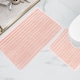 image 2 of Ribbed Bath Mat Set in Pink Pink | Pink | Pink