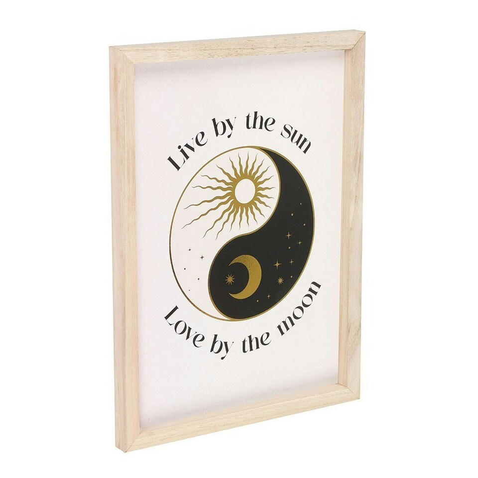 image 1 of Something Different Yin Yang Framed Print - White/Black/Yellow - One Size One Size