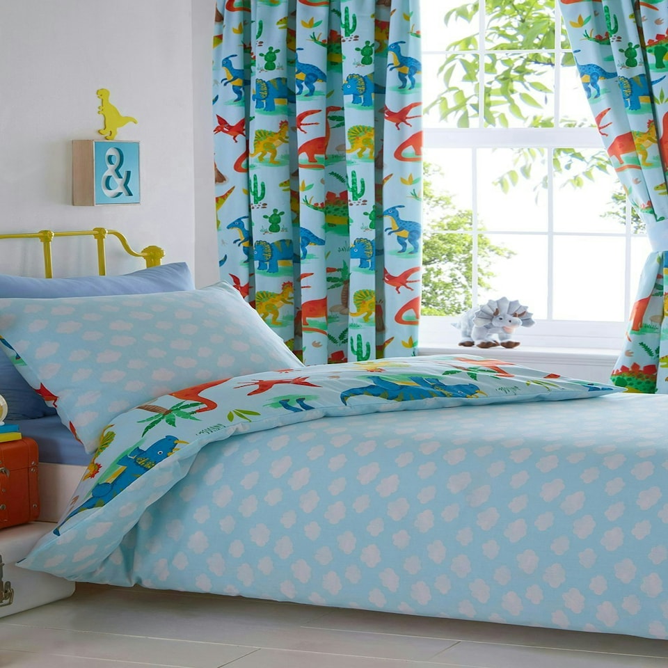 image 1 of Dinosaurs Duvet Cover Set - Double - Blue | Multi | Double