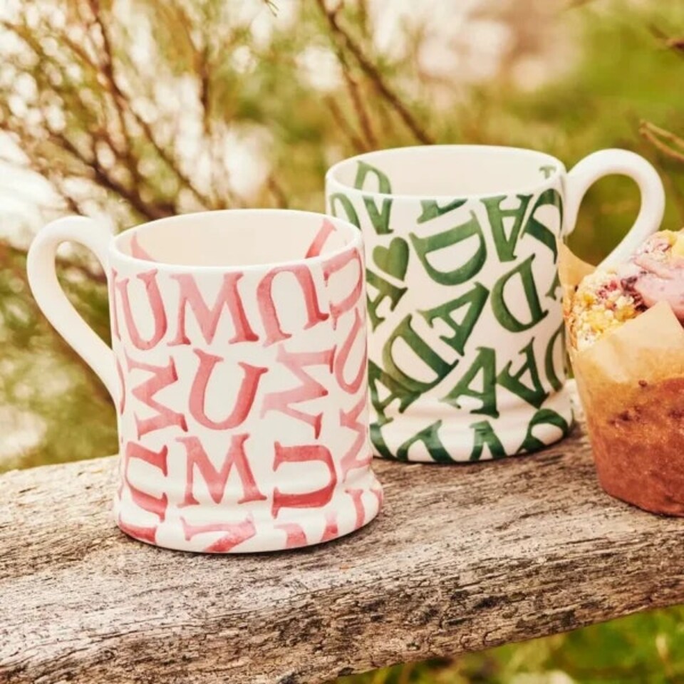 image 1 of Mug: 1 x 300ml Emma Bridgewater M.U.M Pink Half Pint Mug, Ceramic | White | 1