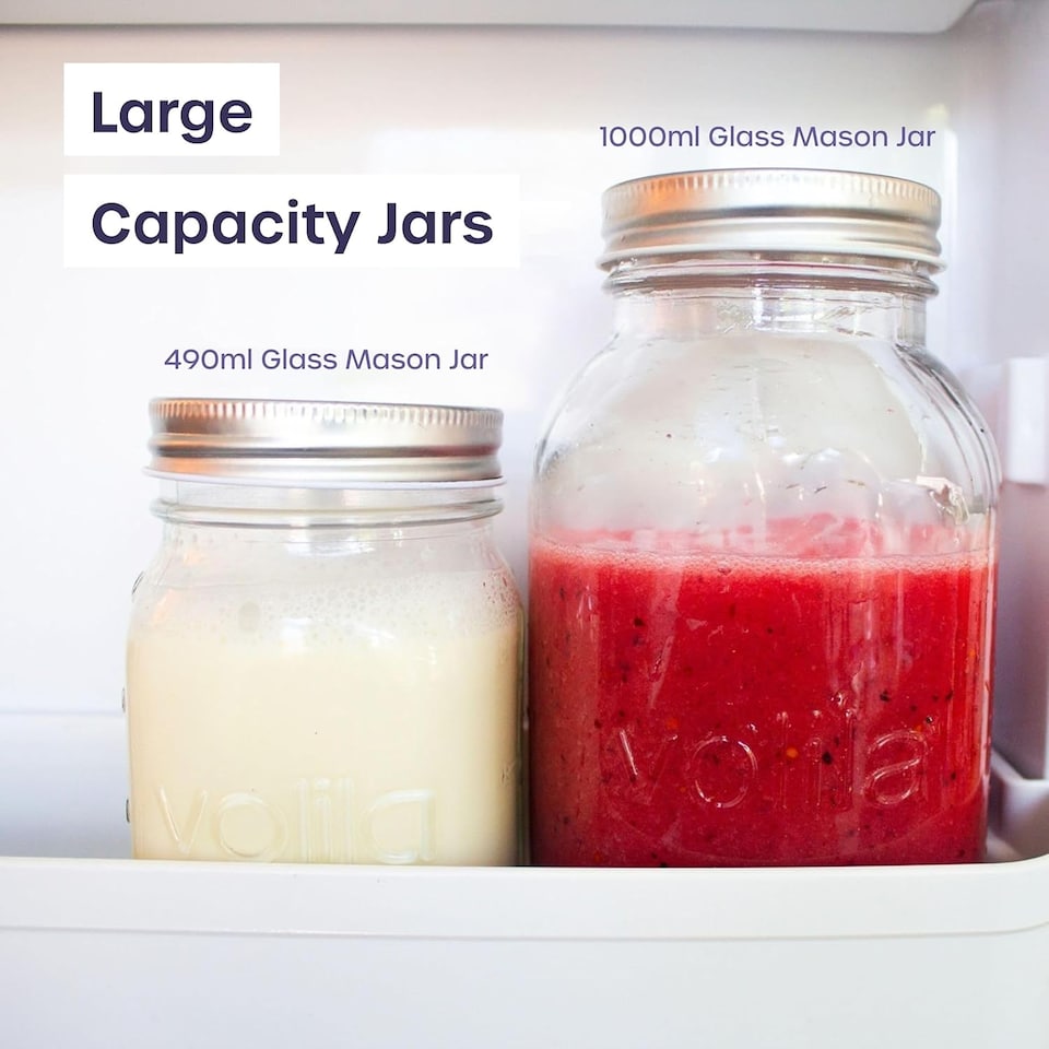 image 1 of Mason Airtight Glass Preserving Jars with Lids, 490ml | Clear | Clear | 500ml - 6 Pack | 6