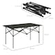 image 7 of Outsunny Portable Folding Camping Table w/ Roll Up Aluminium Top Carry Bag Black