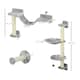 image 2 of PawHut 4Pcs Wall Mounted Cat Shelves with Hammock, Scratching Post, Grey