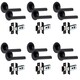 image 1 of Golden Grace 6 Pairs Leon Design Door Handles on Round Rose in Matt Black Finish with 2.5" Tubular Latch - 52mm Diameter Black