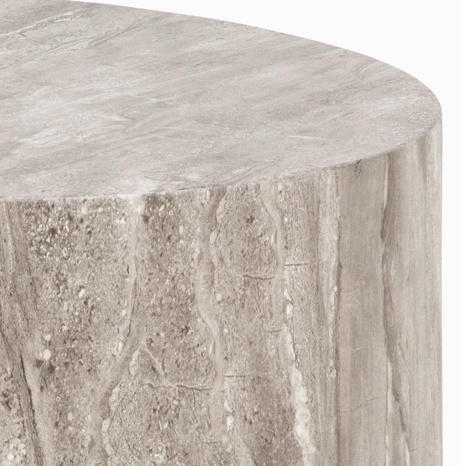 image 1 of Dice Round Coffee Table Set in Grey Marble