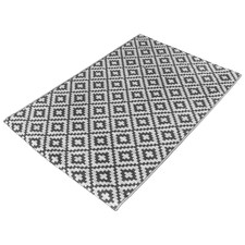 OHS Outdoor Waterproof Geo Garden Patio Anti-Slip Rug, 160x230cm - Grey/White
