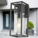 image 4 of Hale - Black Motion Sensor Outdoor Wall Light Black | Clear