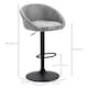 image 3 of HOMCOM Modern Bar Stools Set of 2, Height Adjustable Swivel Barstools, PU Leather Upholstered Bar Chair with Backrest, Armrests and Footrest for Breakfast Bar, Counter, Kitchen, Light Grey