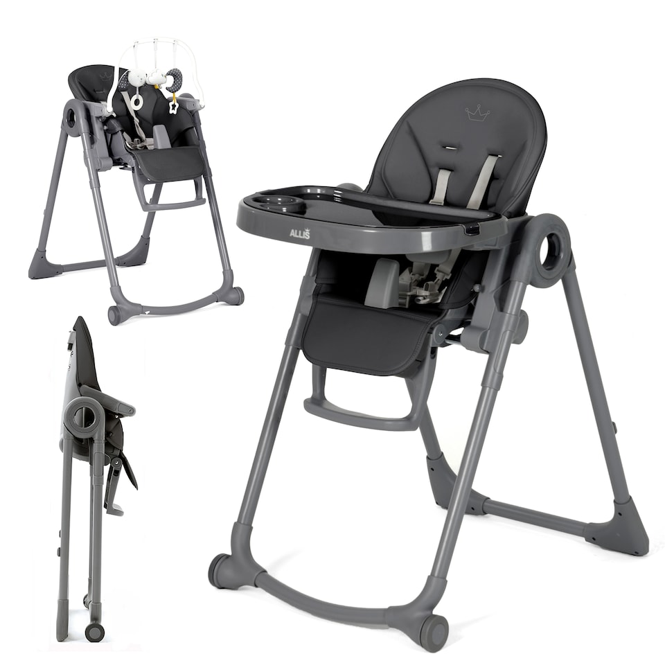 image 1 of Allis Baby Lola 2-in-1 Highchair Feeding Chair - Black | Black | One Size | 1