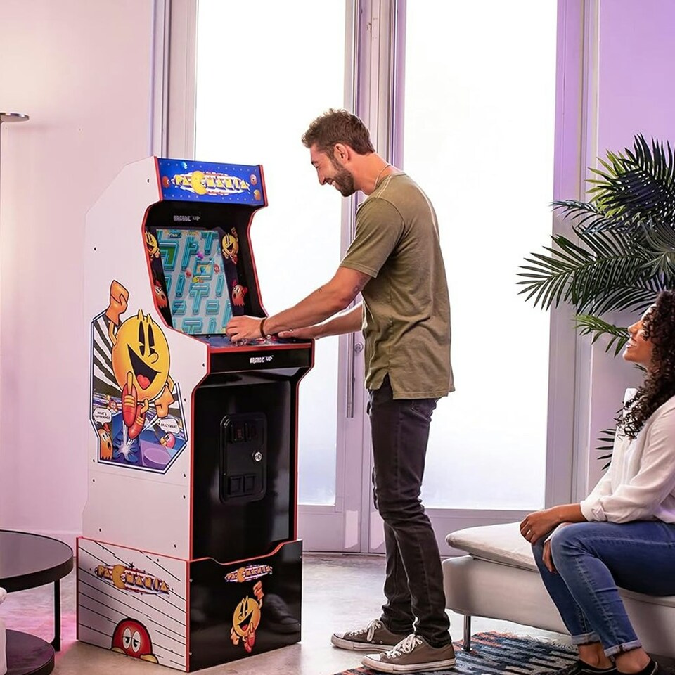 image 1 of Arcade1Up Pac-Mania Legacy 14-in-1 Wifi Enabled Arcade Machine White