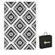 image 1 of Outsunny Waterproof Outdoor Rug W LED String Light, 182 x 274cm, Black & White | Multi | Black and White | 182 x 274 x 0.3cm