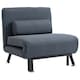 image 1 of HOMCOM Single Folding 5 Position Convertible Sleeper Sofa Bed Black