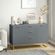 image 2 of HOMCOM Sideboard Storage Cabinet with Adjustable Shelves Grey