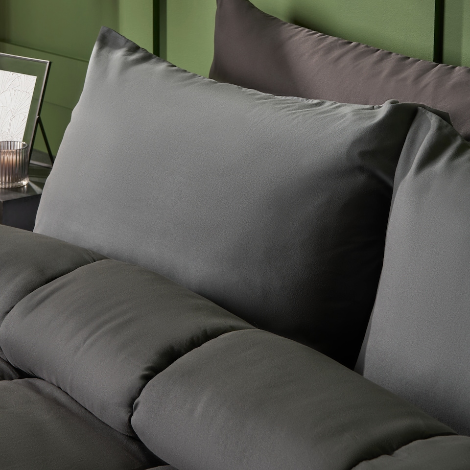 image 1 of OHS Plain 10.5 TOG Coverless Duvet with Pillowcase Bedding Set