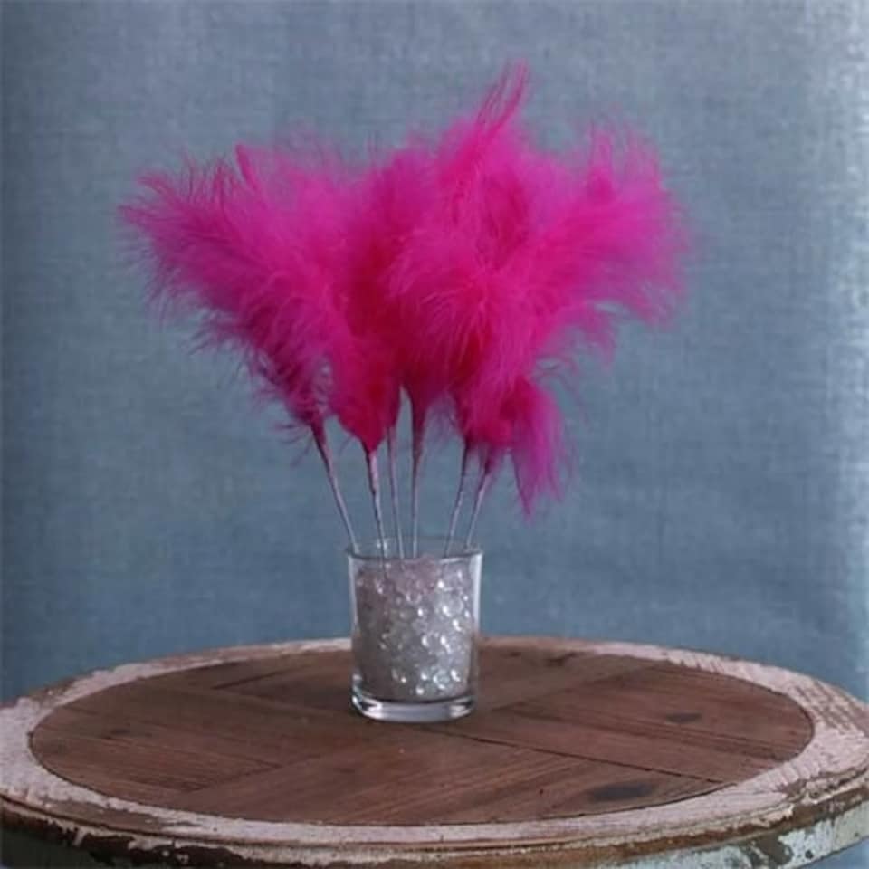 Fuchsia Pink Fluff Feather Bunch - Pack of 6